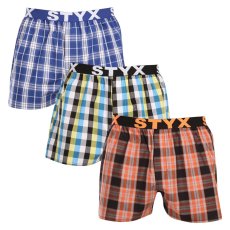 3PACK pánské trenky Styx sportovní guma vícebarevné (3B102426)