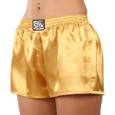 Dámské trenky Styx klasická guma saténové zlaté (L685)