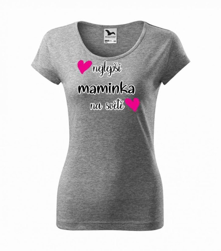 Dámské tričko - Nejlepší maminka na světě - Barva: Tmavě šedý melír