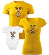 Iba pánské tričko - Sob - Naše prvé Vianoce - Žlutá vel. 2XL