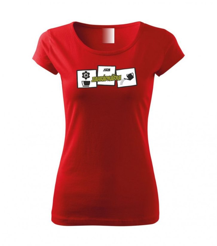 Dámské tričko - Jsem zahrádkářka - Barva: Červená
