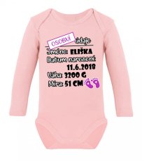 Dětské body s dlouhým rukávem - Osobní údaje - Holčička