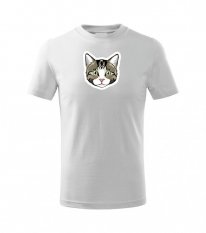 Dětské tričko - Kočka mourovatá s bílou