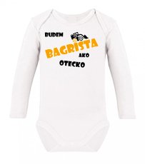 Detské body s dlhým rukávom - Budem bagrista ako otecko