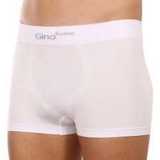 Pánské boxerky Gino bezešvé bambusové bílé (53004)