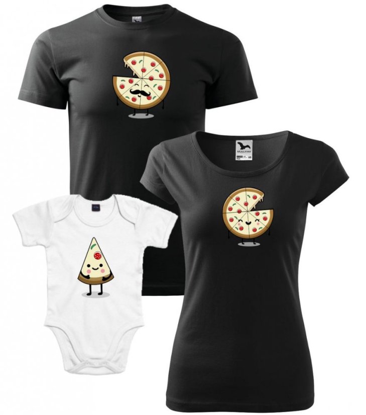Rodinný set - Trička a Body - Pizza