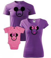 Rodinný set - Trička a Body - Mouse holčička