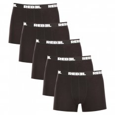 5PACK pánské boxerky Nedeto Rebel černé (5NBR001)