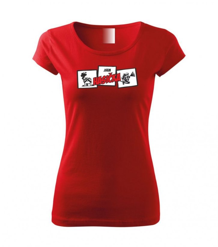 Dámské tričko - Jsem hasička - Barva: Červená
