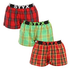 3PACK dámské trenky Styx sportovní guma vícebarevné (3T100314)