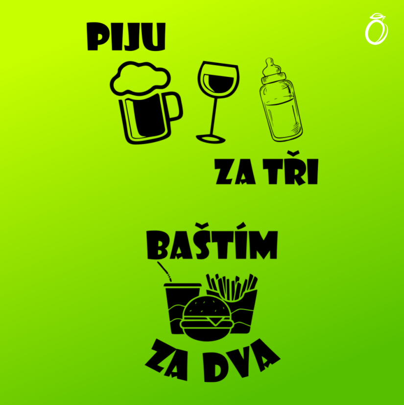 Těhotenský set - Baštím za dva a piju za tři
