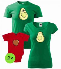 Rodinný set - Trička a 2x Body - Avokádo