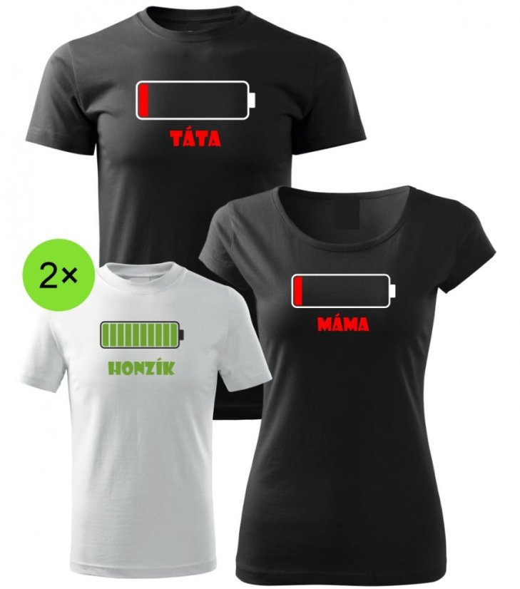 Rodinný set - 4x Tričko - Baterky