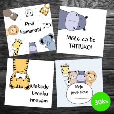Detské míľnikové kartičky - Zvierata