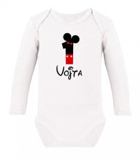 Dětské body s dlouhým rukávem - Mouse - První narozeniny - Chlapeček