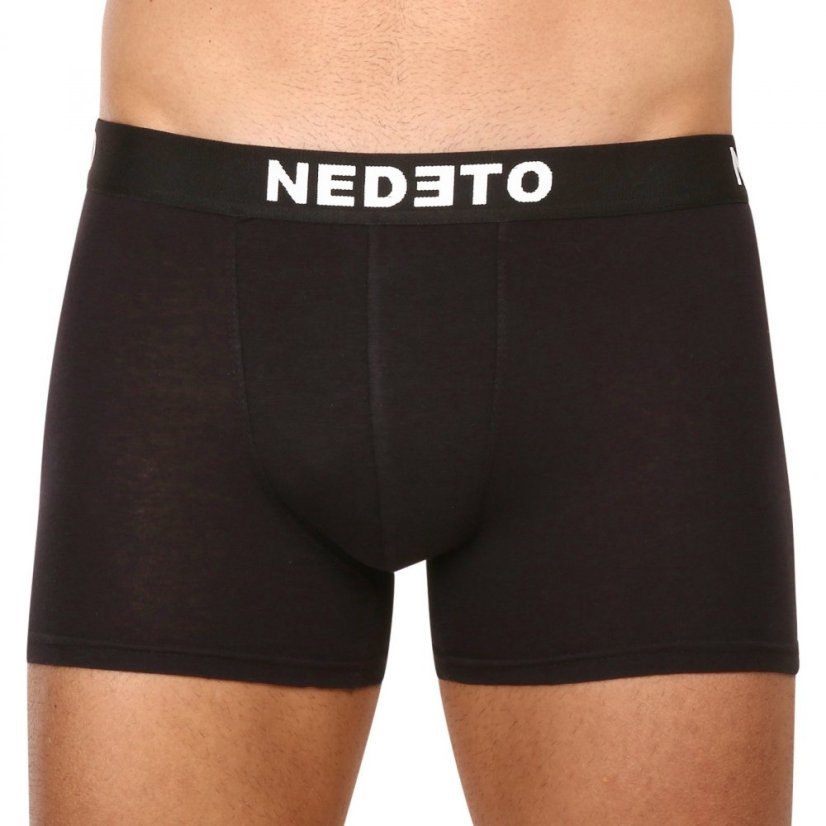 3PACK pánské boxerky Nedeto černé (3NDTB001-brand) XXL