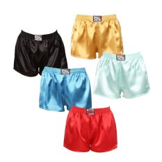 5PACK dámské trenky Styx klasická guma saténové vícebarevné (5L0635072)