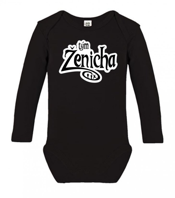 Svatební dětské body s dlouhým rukávem - SILUETA - Tým ženicha