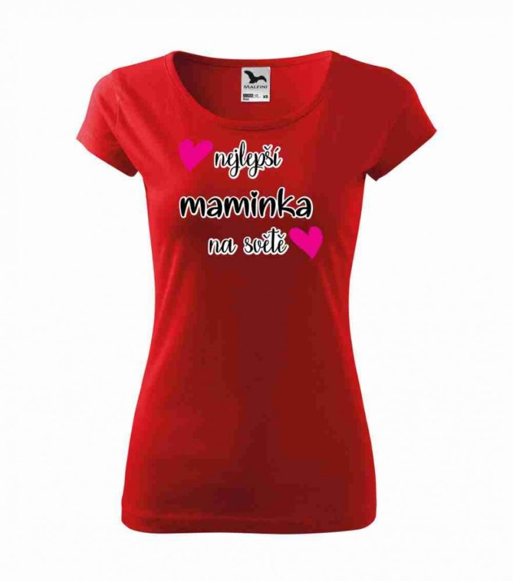 Dámské tričko - Nejlepší maminka na světě - Barva: Červená
