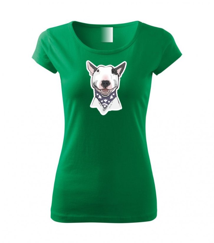 Dámské tričko - Anglický bulteriér - Barva: Středně zelená