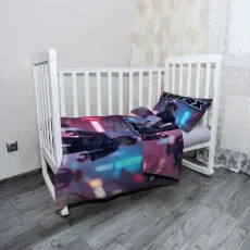 Mikroplyšové dětské povlečení do postýlky ROBLOX Neonové město