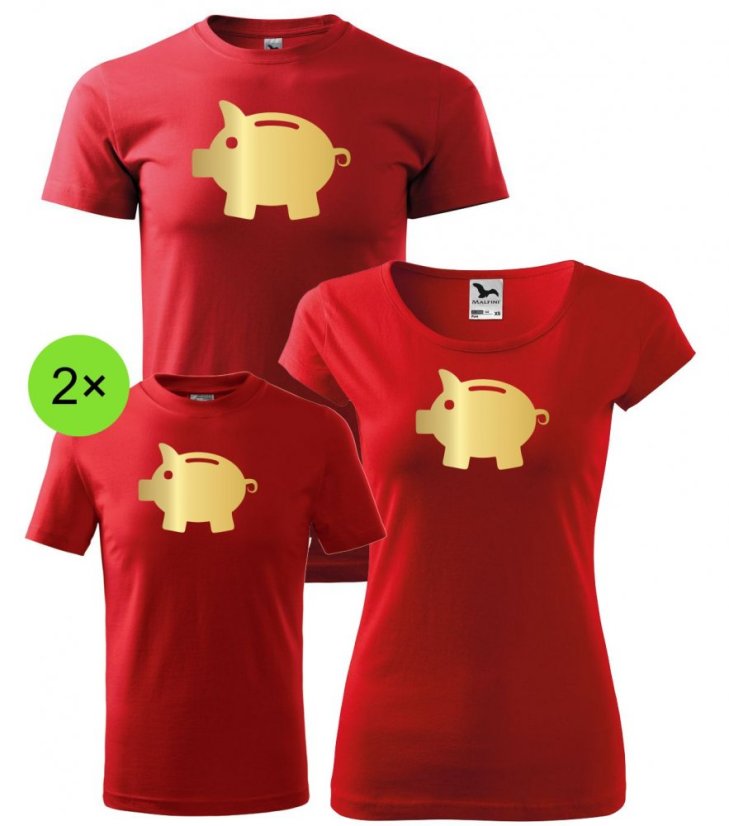 Rodinný set - 4x Tričko - Zlatá prasátka Rodinný set - 4x Tričko - Zlatá prasátka