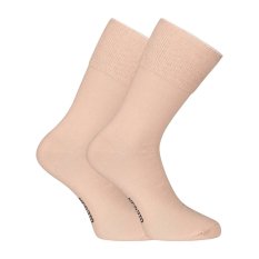 3PACK ponožky Nedeto vysoké medic béžové (3PMV003)