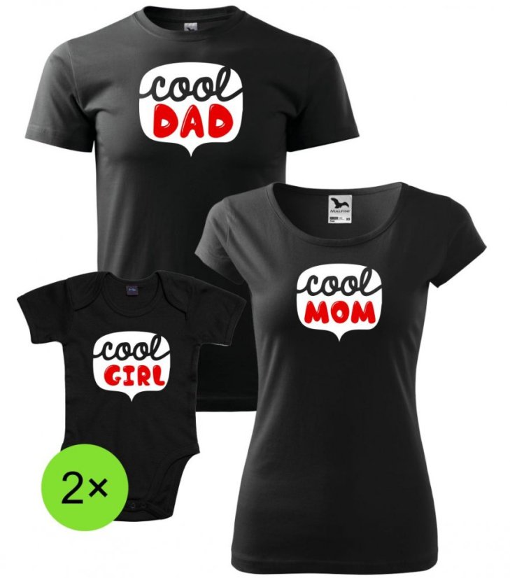 Rodinný set - 2x Body - Cool rodina - Holčička