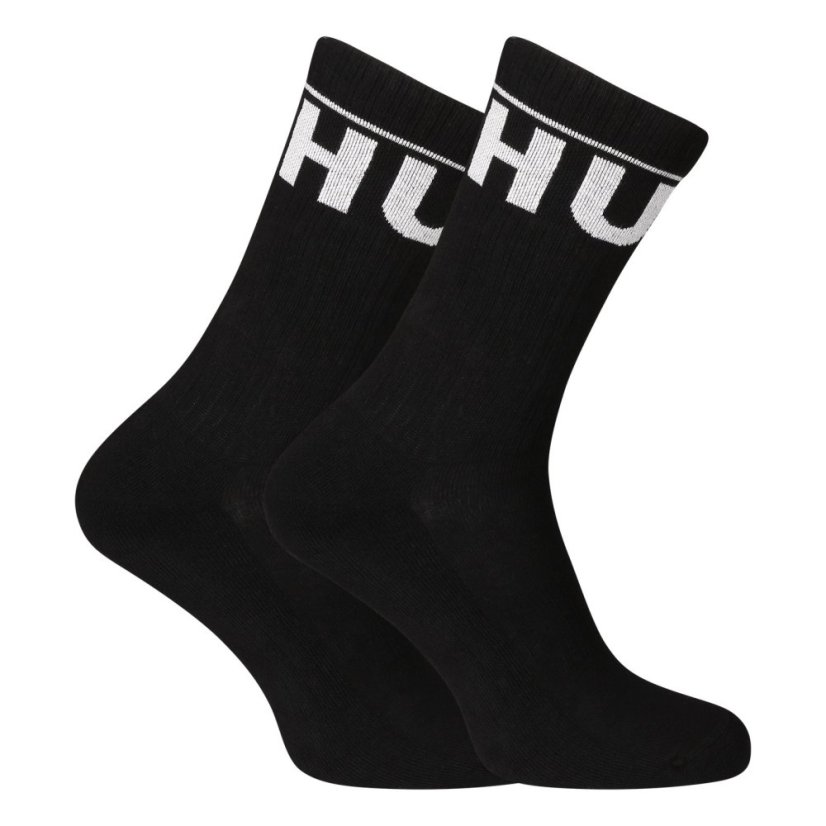 2PACK ponožky HUGO vysoké černé (50510647 001)