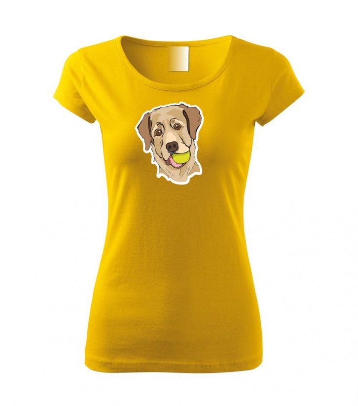Dámské tričko - Labrador světlý - Barva: Žlutá