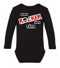 Dětské body s dlouhým rukávem - Budu rocker jako táta