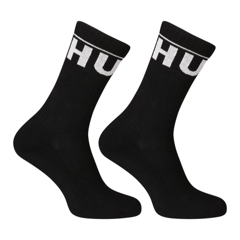 2PACK ponožky HUGO vysoké černé (50510647 001)