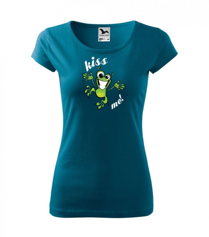 Dámské tričko - Kiss me - Barva: Petrolejová