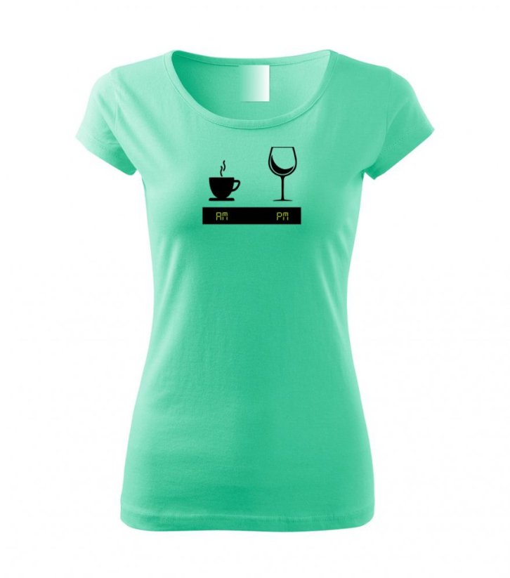 Dámské tričko - Čas na víno - Barva: Mátová