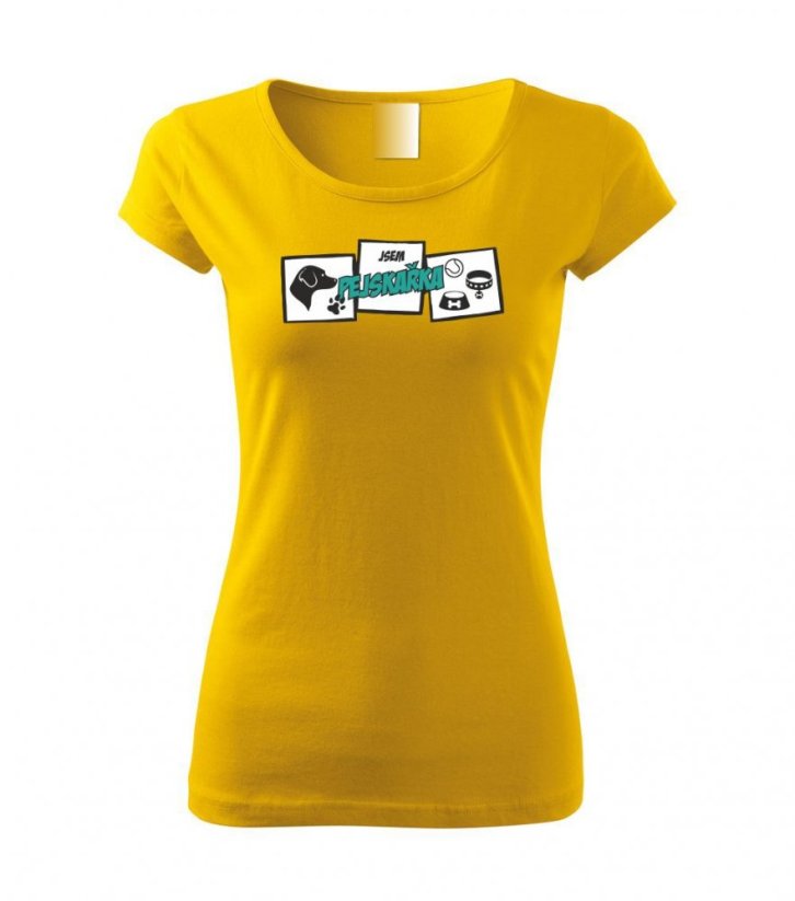 Dámské tričko - Jsem pejskařka - Barva: Žlutá