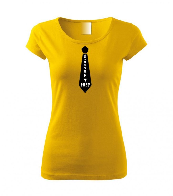 Dámské tričko - Kravata - Barva: Žlutá