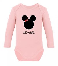 Detské body s dlhým rukávom - Mouse - Dievčatko