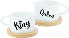Párové hrnky makronka - Hlavičky - King a queen
