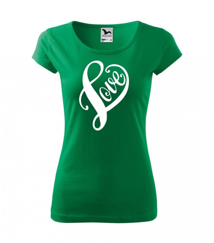 Dámské tričko - Love 2 - Barva: Středně zelená
