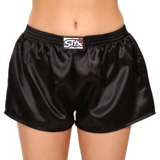 3PACK dámské trenky Styx klasická guma saténové černé (3L0960)