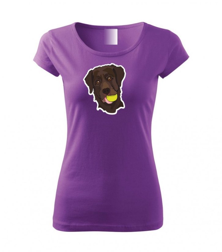 Dámské tričko - Labrador hnědý - Barva: Fialová