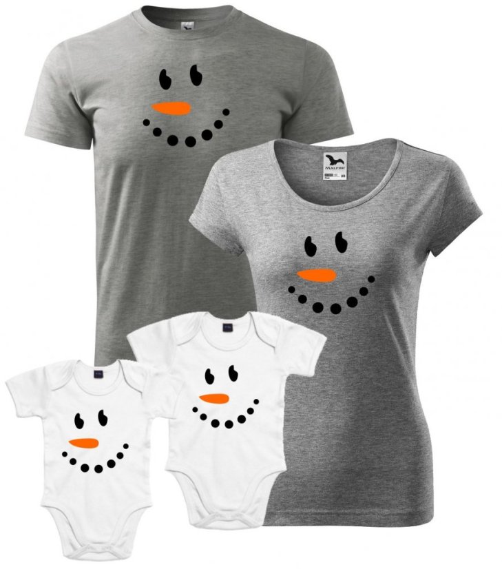 Vánoční rodinný set - 2x Body - Sněhuláci