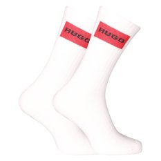 2PACK ponožky HUGO vysoké bílé (50510640 100)