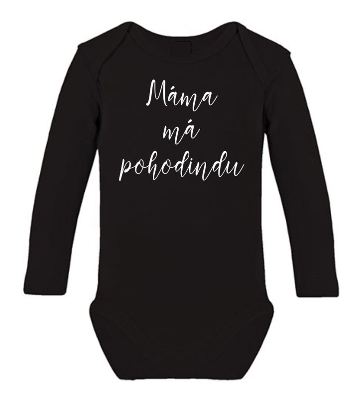 Dětské body s dlouhým rukávem - Máma má POHODINDU - Pohodinda