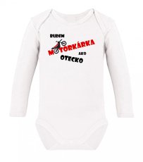 Detské body s dlhým rukávom - Budem motorkárka ako otecko