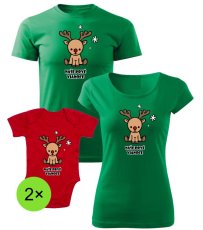Vianočný rodinný set - 2x Body - Sob - Naše prvé Vianoce