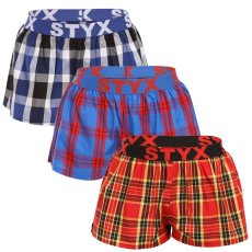 3PACK dámské trenky Styx sportovní guma vícebarevné (3T10469)