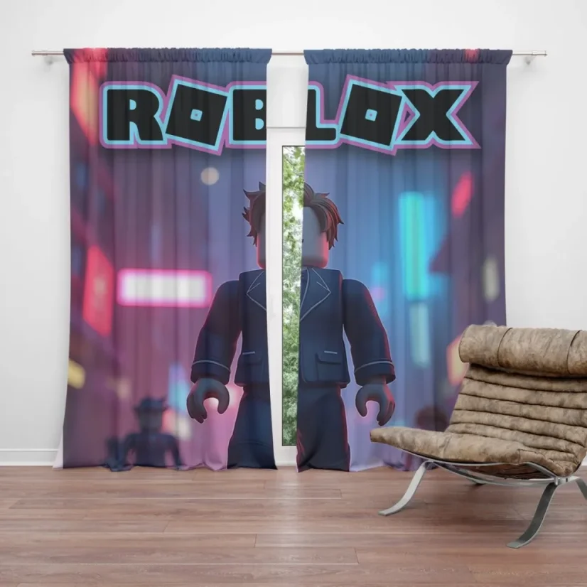 Závěs ROBLOX Neonové město: 2ks 140x250cm