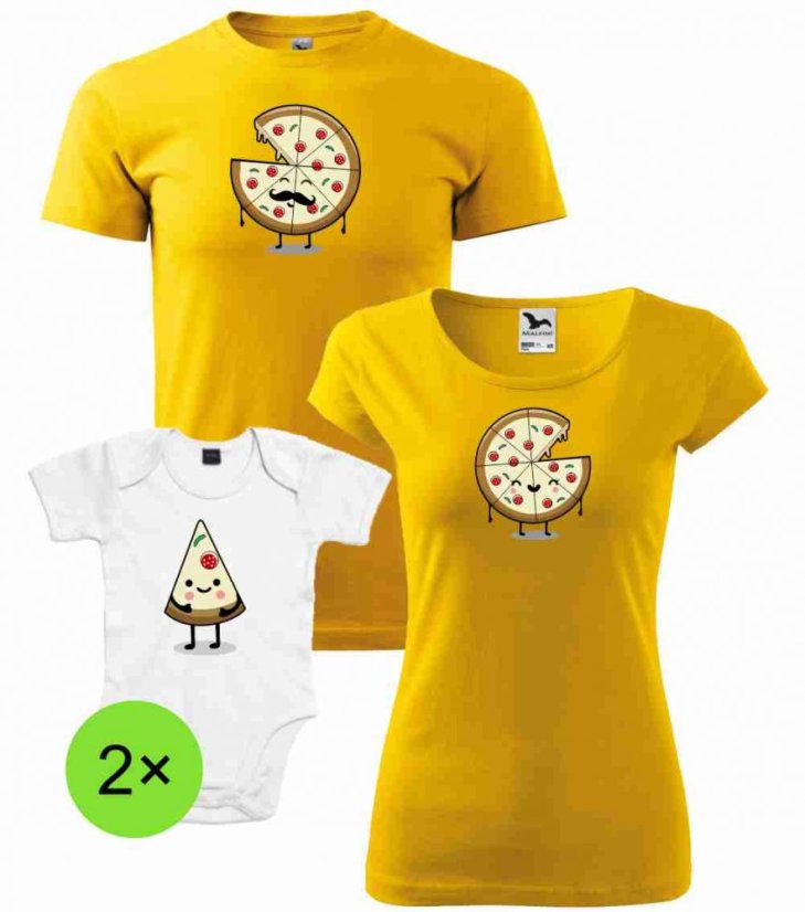 Rodinný set - Trička a 2x Body - Pizza