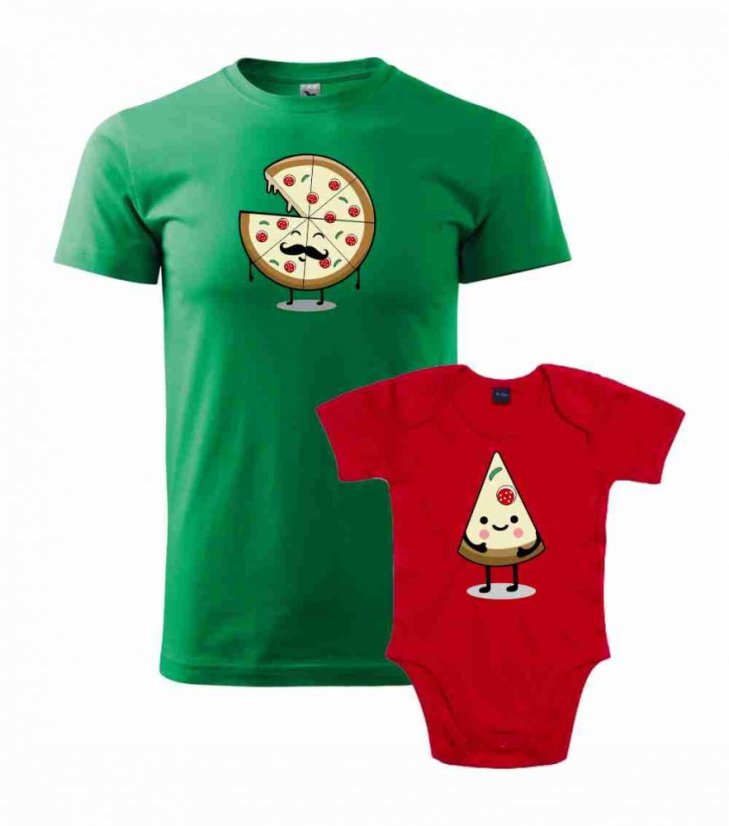 Rodinný set - Pánské tričko a Body - Pizza